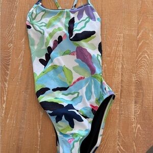 Jolyn Clothing Leafy Green and Blue One Piece Swimsuit